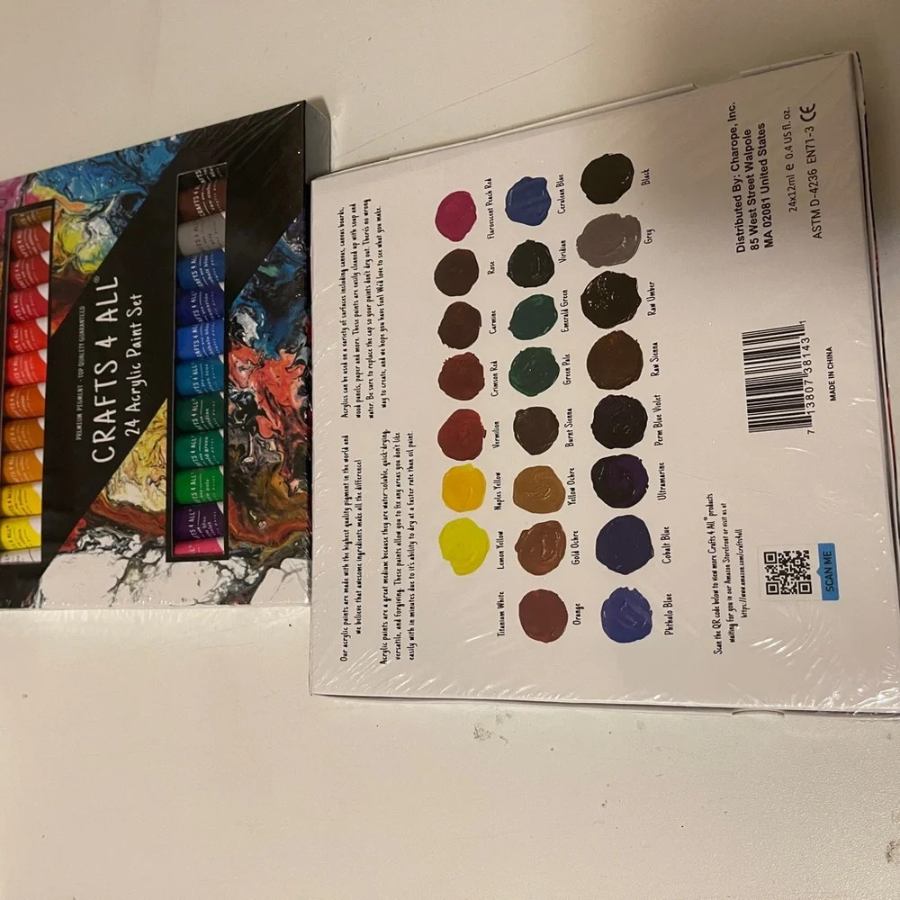 Two pack of Acrylic Paint Set for Adults and Kids - 24 Pack of 12mL Paints with - Picture 7 of 10
